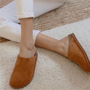 Jenni Kayne Suede Moc Clogs Saddle Brown Size 40